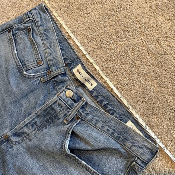 Denim Forum The Joni Mid Rise Loose Straight Leg Jeans Button Fly Medium Wash 31 - Picture 4 of 7